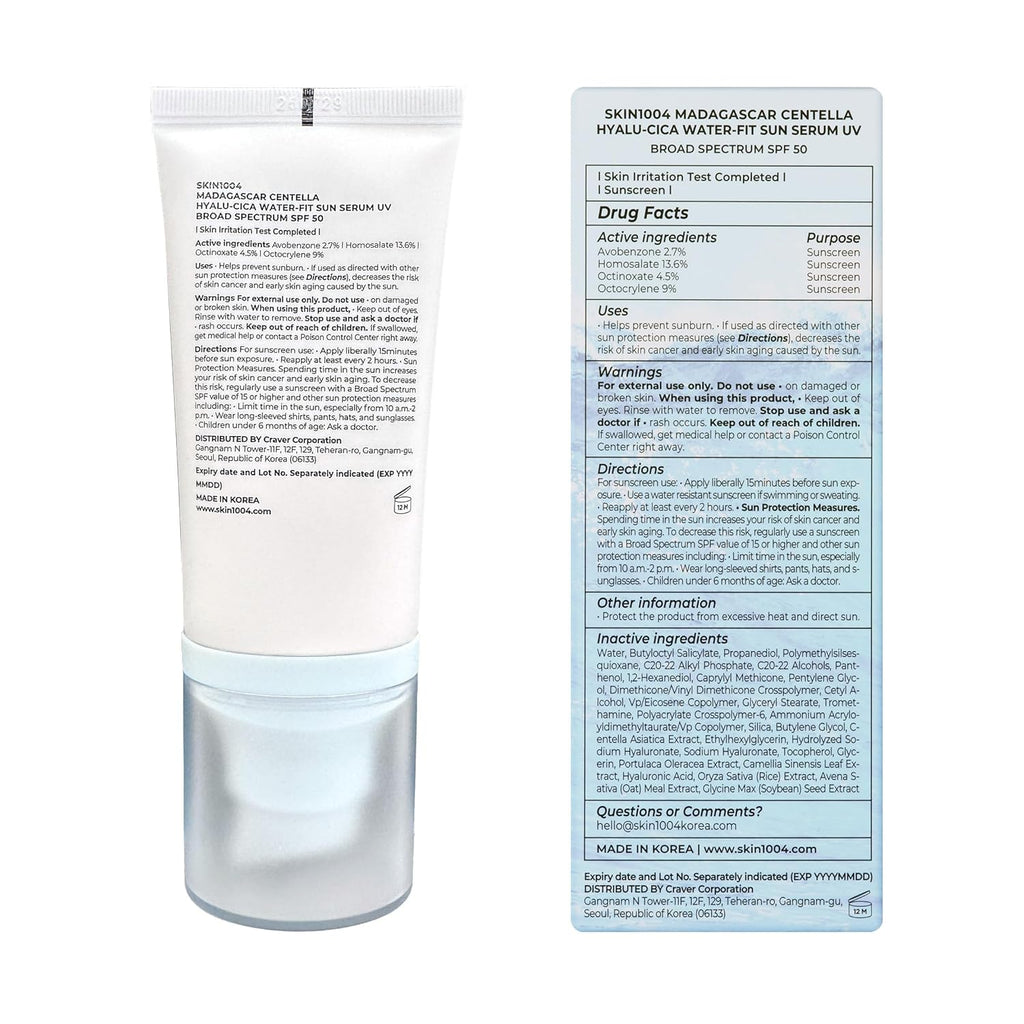 SKIN1004 Madagascar Centella Hyalu-Cica Water-Fit Sun Serum UV 50ml